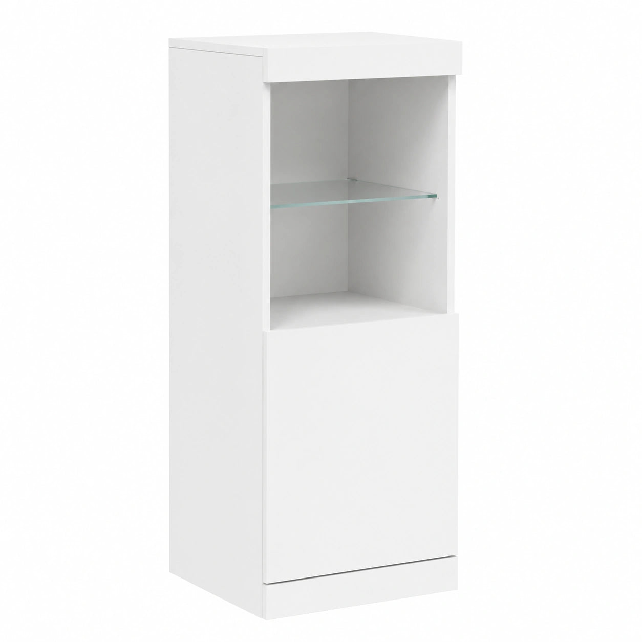 Moderner weißer Sideboard mit LED-Beleuchtung, großer Stauraum