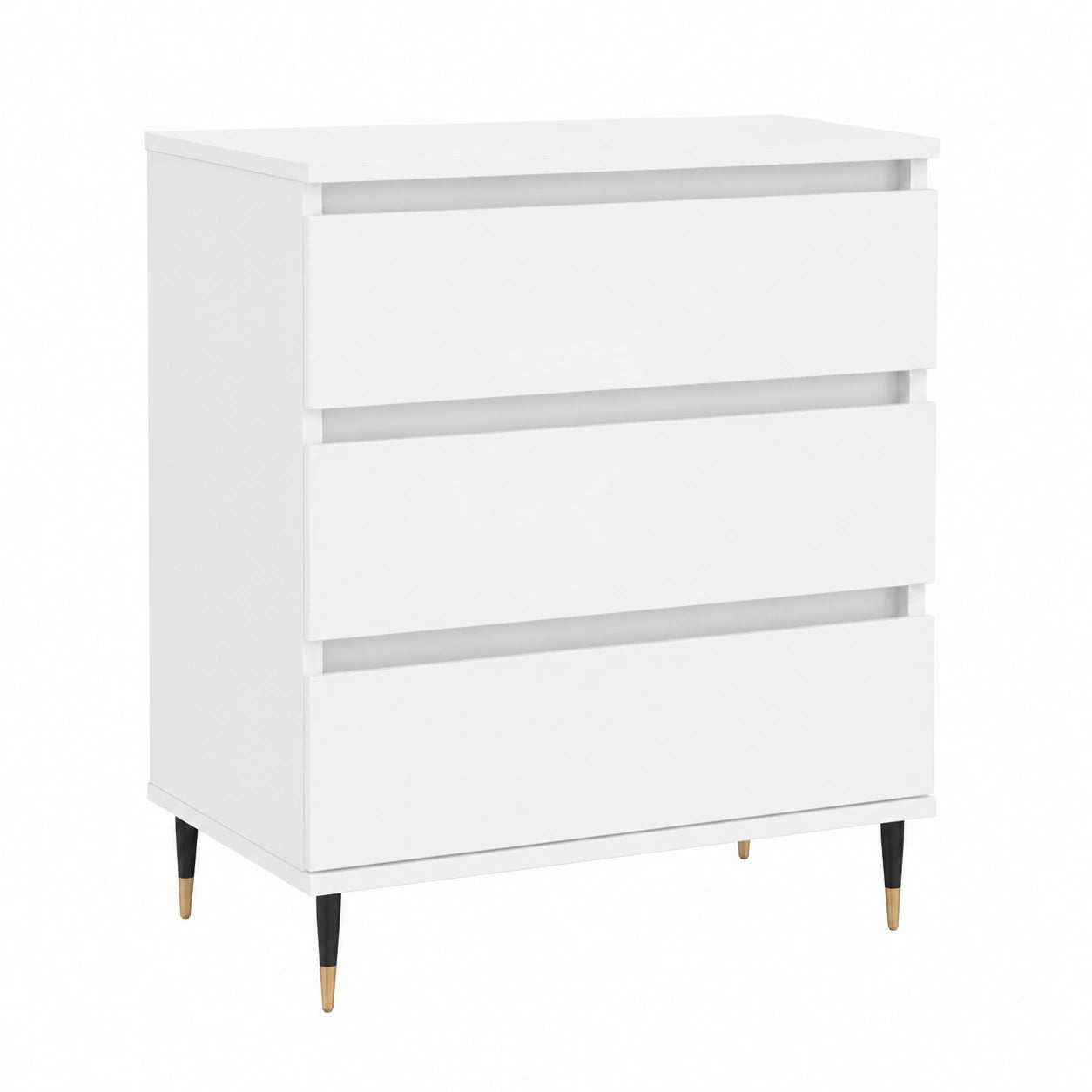 Weißes Sideboard aus Holzwerkstoff mit Eisenbeinen, Viel Stauraum für Wohnzimmer