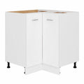 Wandmontierbarer Eckunterschrank aus Holzwerkstoff, 75,5x75,5x81,5 cm, weiß