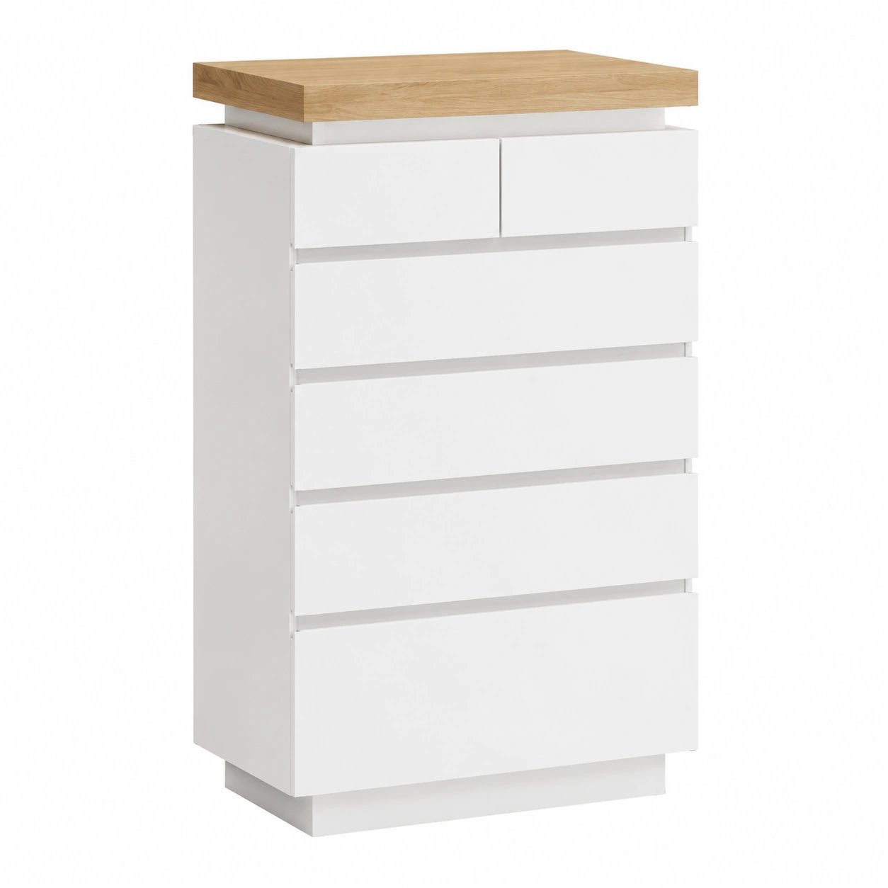 Elegante Kommode aus Eiche und matt Weiß für Wohnzimmer