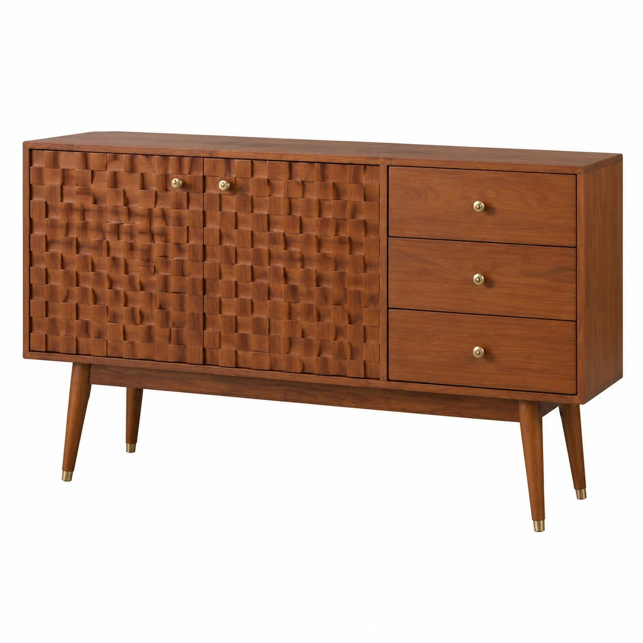 Vintage Schrank mit Buchsbaumschnitzerei, ideal für Esszimmer und Wohnzimmer