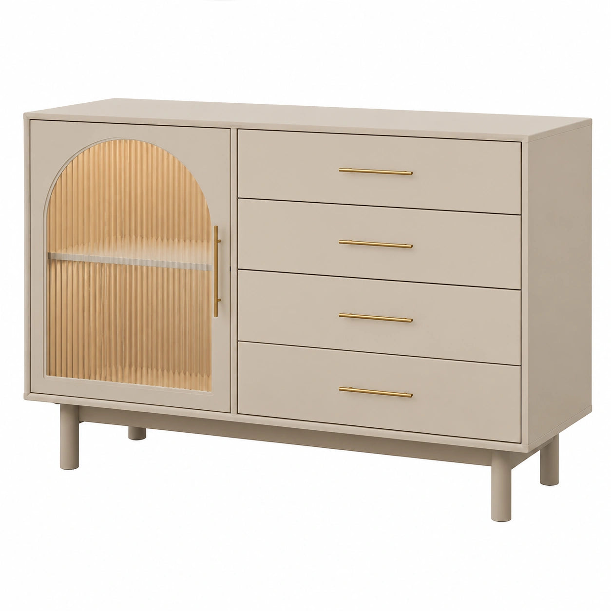 Massivholz-Sideboard im skandinavischen Design, eleganter Aufbewahrungsschrank für Wohnzimmer und Flur
