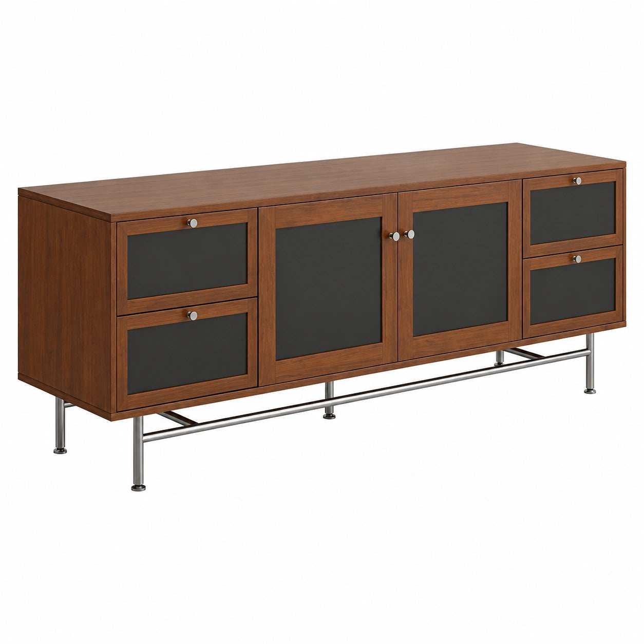 Retro Massivholz Sideboard 180x45x65cm für Esszimmer und Wohnzimmer