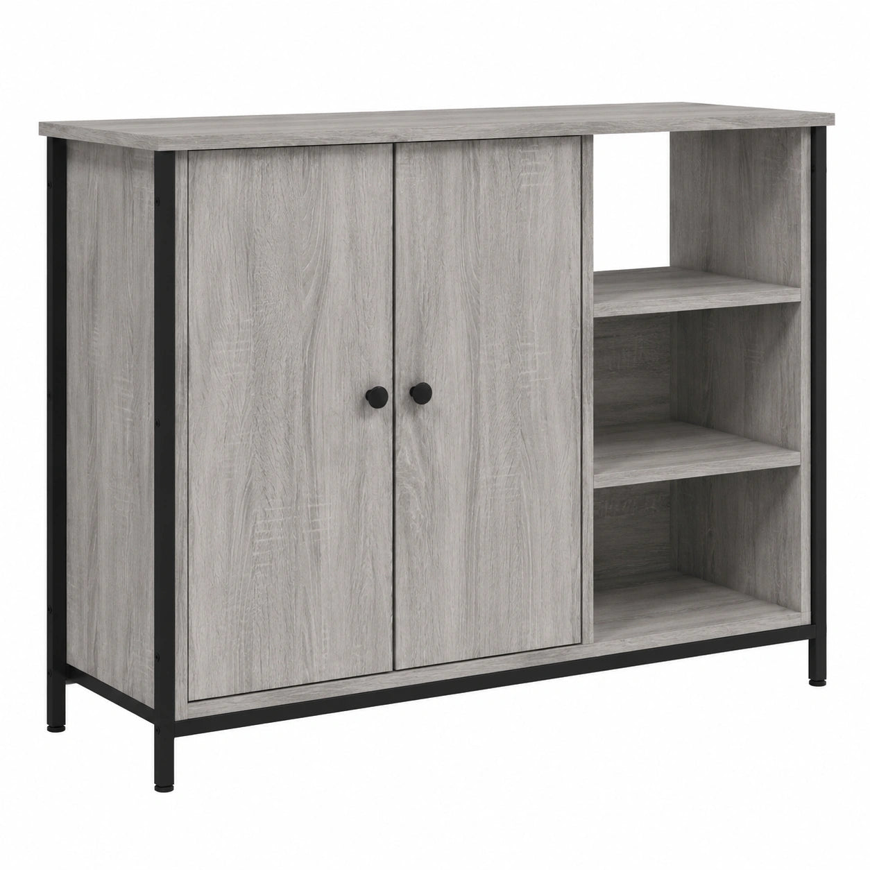 Moderner Sideboard aus Grauem Sonoma Holzwerkstoff mit Verstellbaren Beinen