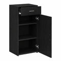 Moderner Sideboard aus Eichenholz-Optik Schwarz mit Schubladen, 50x42,5x93 cm, idealer Stauraum für stilvolle Raumorganisation