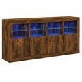 Moderner Sideboard mit LED-Beleuchtung in Räuchereiche, Viel Stauraum Kommode