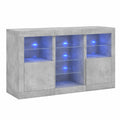 Moderner Betongrauer Sideboard mit LED-Beleuchtung und Viel Stauraum