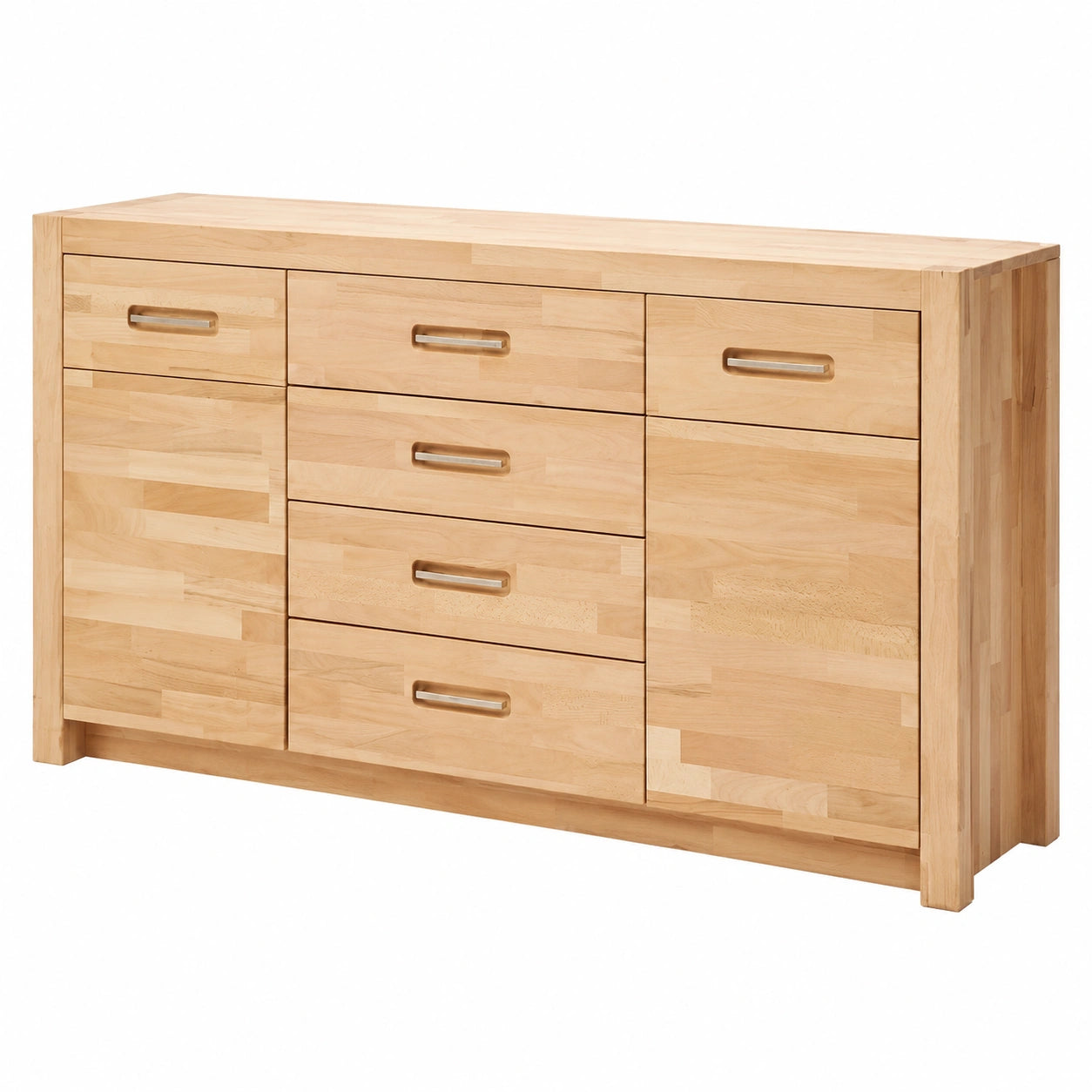 Lomadox Wohnzimmer Kommode aus Kernbuche, Massivholz geölt, 163 cm