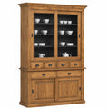 Rustikaler Esszimmerschrank aus Massivholz - Braun/Schwarz, 142 x 48 x 225 cm