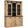 Lomadox Vintage Buffetschrank mit Anthrazit Akzenten, 133x201x38 cm