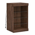 Moderner Highboard-Schrank mit LED-Beleuchtung in Eiche Braun
