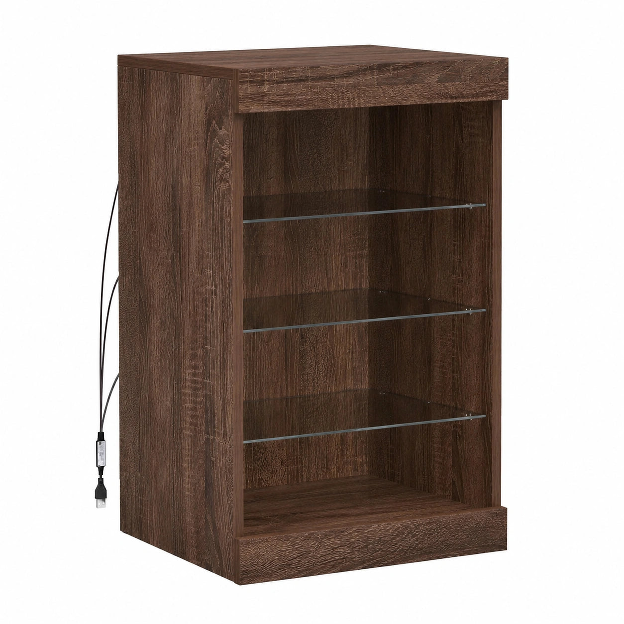Moderner Highboard-Schrank mit LED-Beleuchtung in Eiche Braun