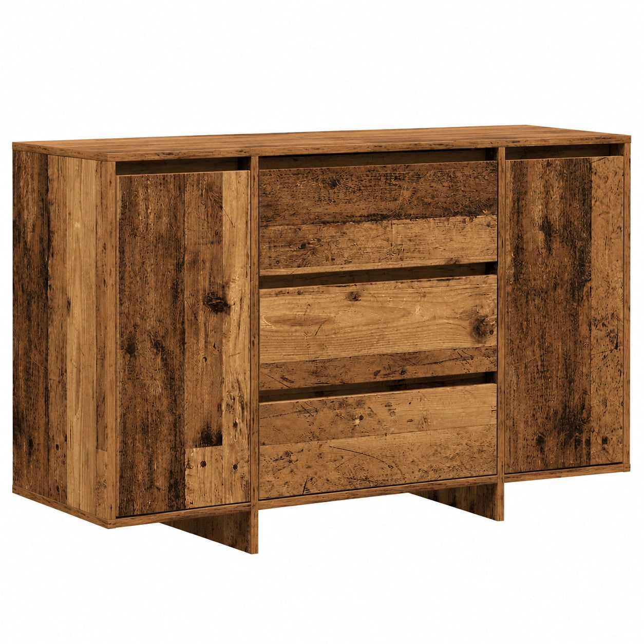 Rustikales Sideboard aus Altholz mit Schubladen 120x41x75 cm