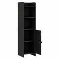 Lomojo Moderner Badezimmerschrank für kleine Räume, schmaler Organizer mit Türen und Regalen, 20 x 20 x 80 cm, Schwarz
