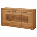 Lomadox Sideboard aus Massiver Wildeiche mit 3 Türen, Fertig Montiert