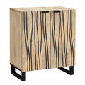 Massivholz-Sideboard aus Mango 60 x 33,5 x 75 cm, Weiß, Elegantes Design mit rustikalem Stauraum
