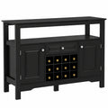 COSTWAY Buffet-Schrank aus Holz mit Türen und Schubladen, Vielseitiger Küchen- und Weinschrank, 116 x 40 x 82 cm, Schwarz