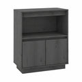 Massivholz Anrichte Grau aus Kiefer, 60x34x75 cm, für Wohnzimmer oder Küche