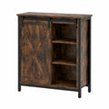 Industrielles Sideboard mit Schiebetüren und verstellbaren Böden, Holzkommode für Esszimmer und Flur, 70x30x81 cm