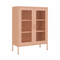 Rosa Stahl Küchenschrank mit Türen, 80x35x101,5 cm