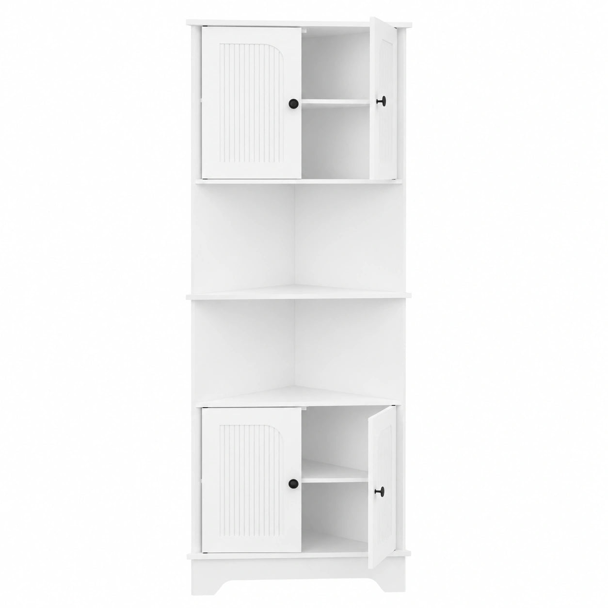 Eck-Hochschrank 173 cm mit 2 Türen und Kippschutz für Küche und Mehr