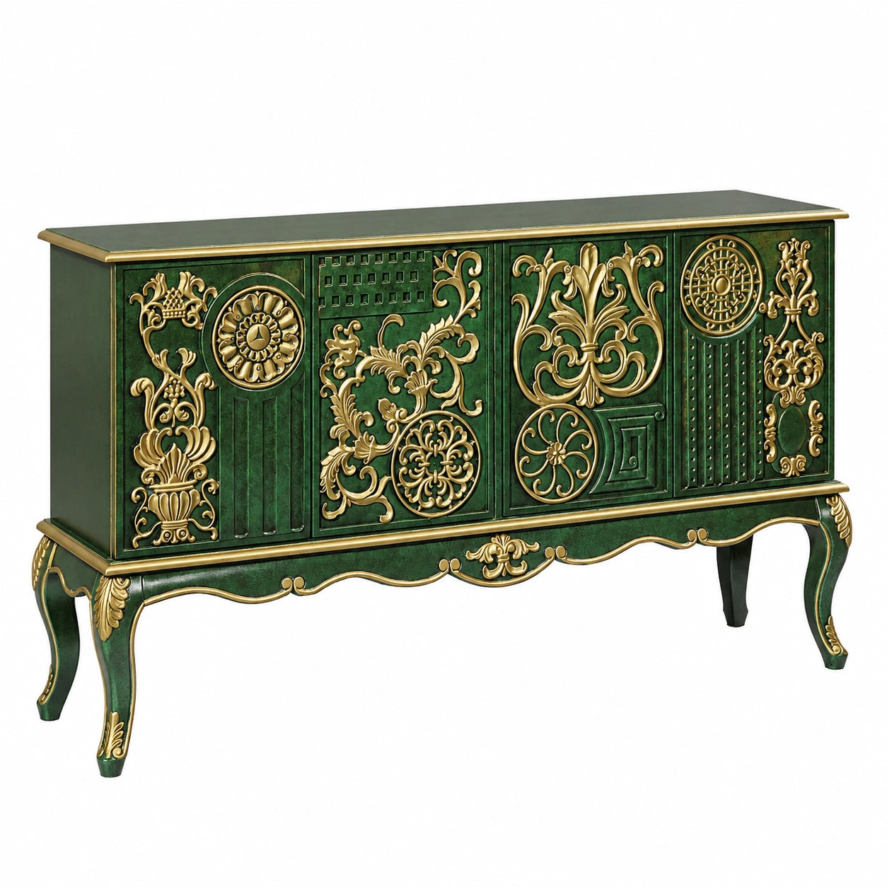 Massivholz Sideboard für Flur und Esszimmer, Dekorative Trennwand mit Stauraum