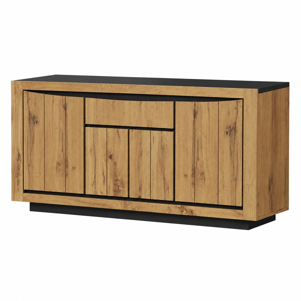 Moderner Holz-Sideboard mit 4 Türen und 1 Schublade für Wohnzimmer