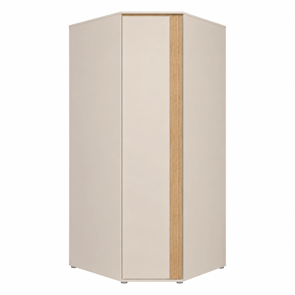 Moderner Eckkleiderschrank WEXLIN 90 mit Drehtür, für Kinder- und Jugendzimmer, Kaschmir Beige und Mauvella Eiche Dekor, 92,2 cm x 193,7 cm x 92,2 cm