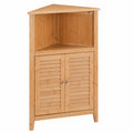 Badezimmerschrank aus Bambus, Eckdesign, 92x58x30 cm, Naturholz