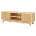 Moderner TV-Schrank aus Holz mit Türen und Regalen, Eiche, 149x38x46cm