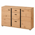 Stella Trading SONOS Massivholz-Kommode mit Schubladen, Alteiche-Design, FSC-zertifiziert - Viel Stauraum - 134 x 86 x 42 cm