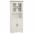 Schmaler Eckschrank für Badezimmer, 170 cm, mit 2 Türen und 5 Fächern, ideal für Küche und Wohnzimmer, Weiß